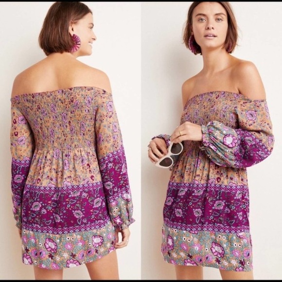 Anthropologie Dresses & Skirts - NWT Anthro RAGA Purple Motif Faye Dress - S